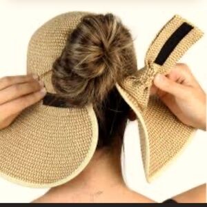 David And Young Packable Straw Ponyflo Sun Bow Hat